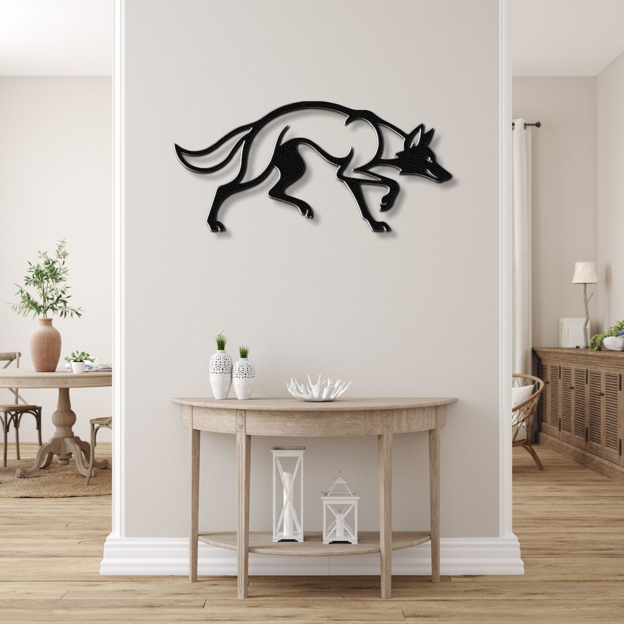 Sneaky Coyote Metal Wall Art