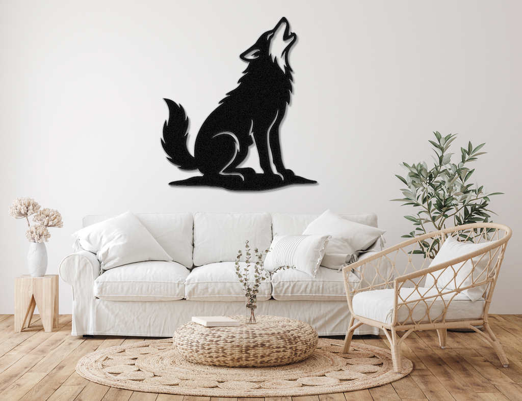 Howling Coyote Metal Wall Art