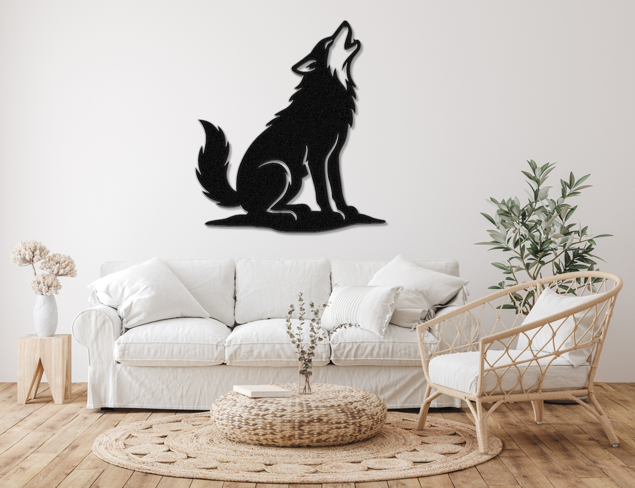 Howling Coyote Metal Wall Art