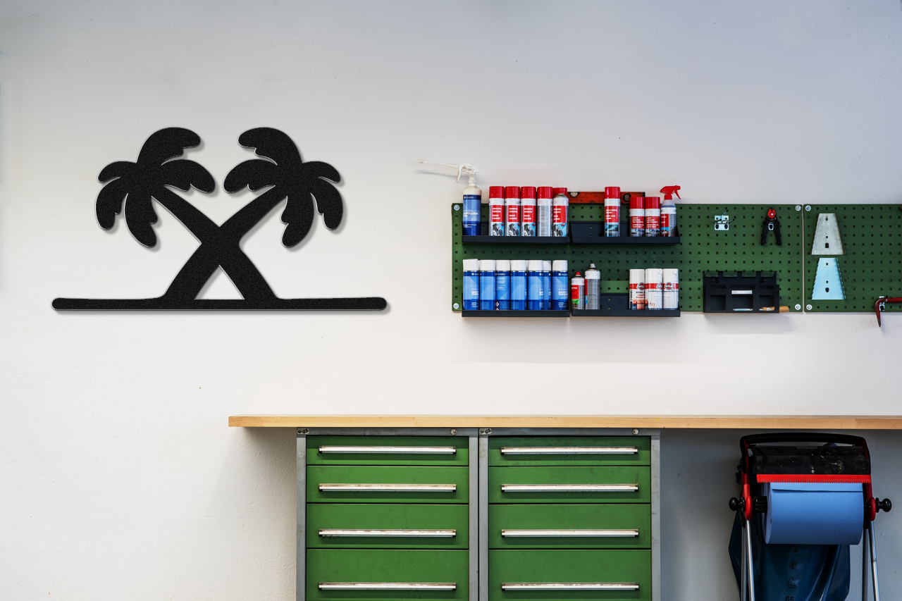 Twin Palm Tree Metal Wall Art