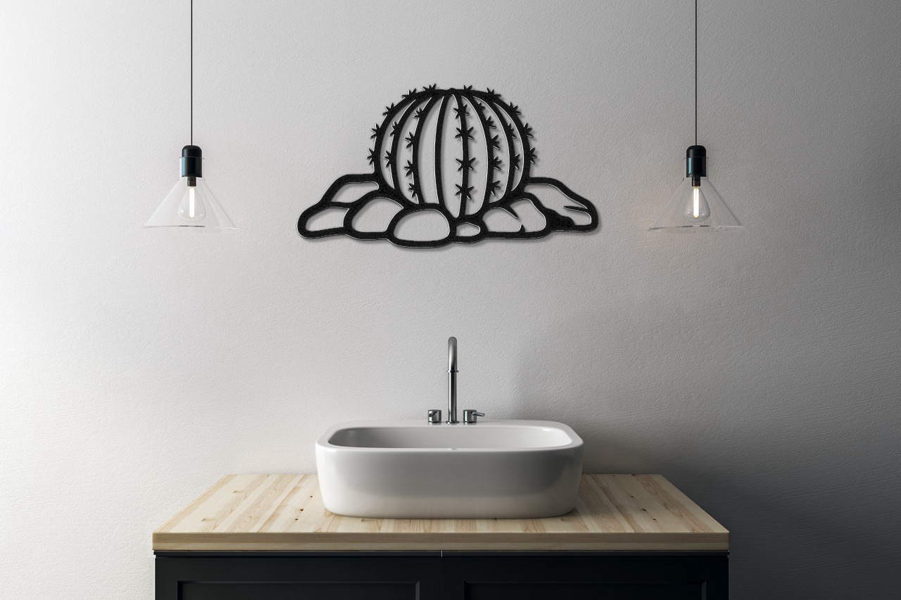 Barrel Cactus Metal Wall Art