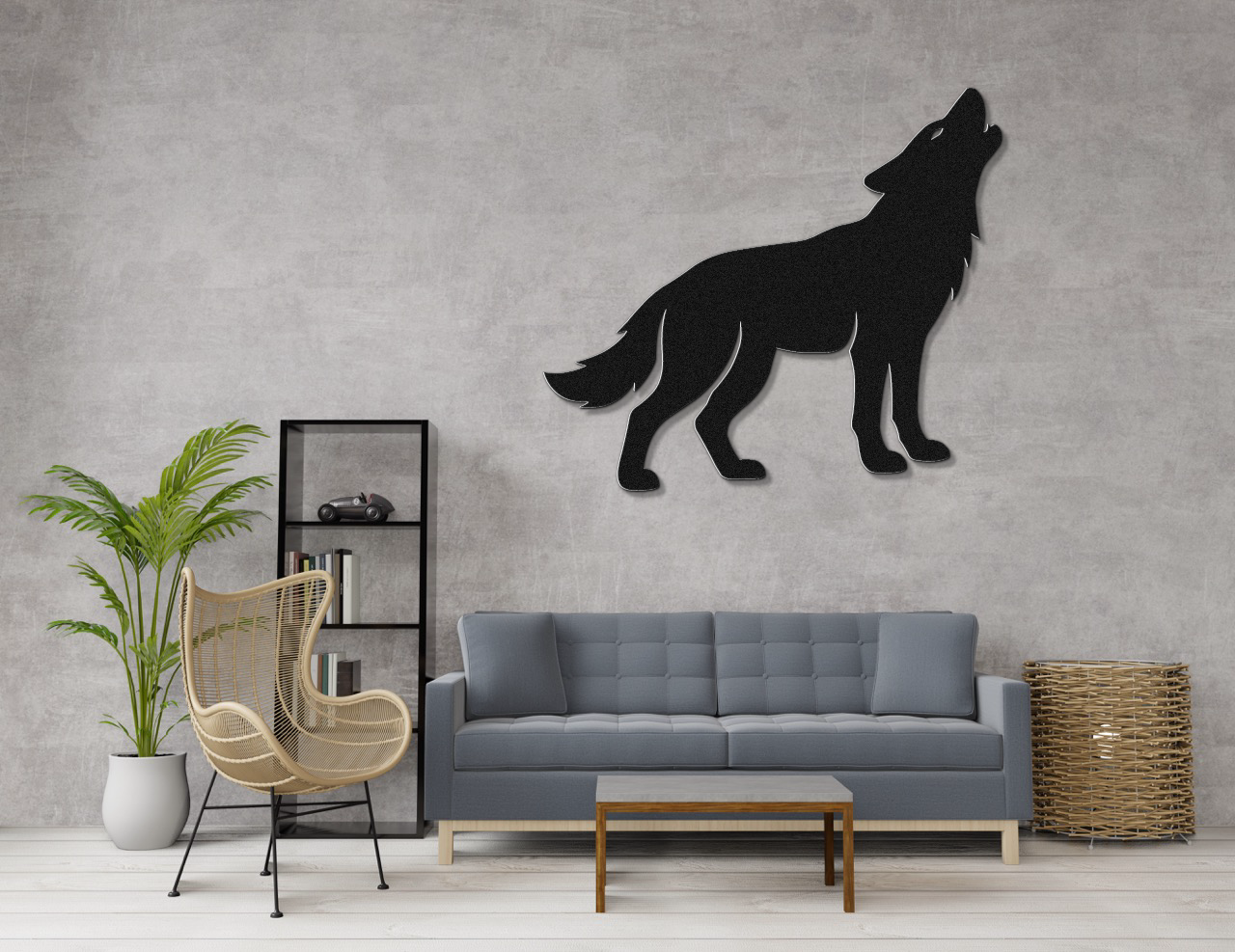 Howling Coyote Metal Wall Art