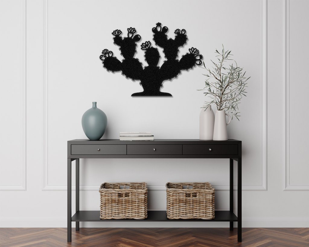 Prickly Pear Cactus Metal Wall Art