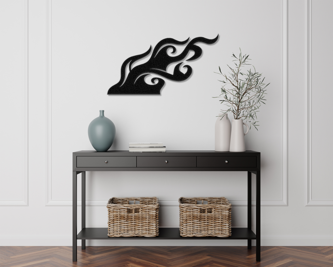 Abstract Fire Metal Wall Art