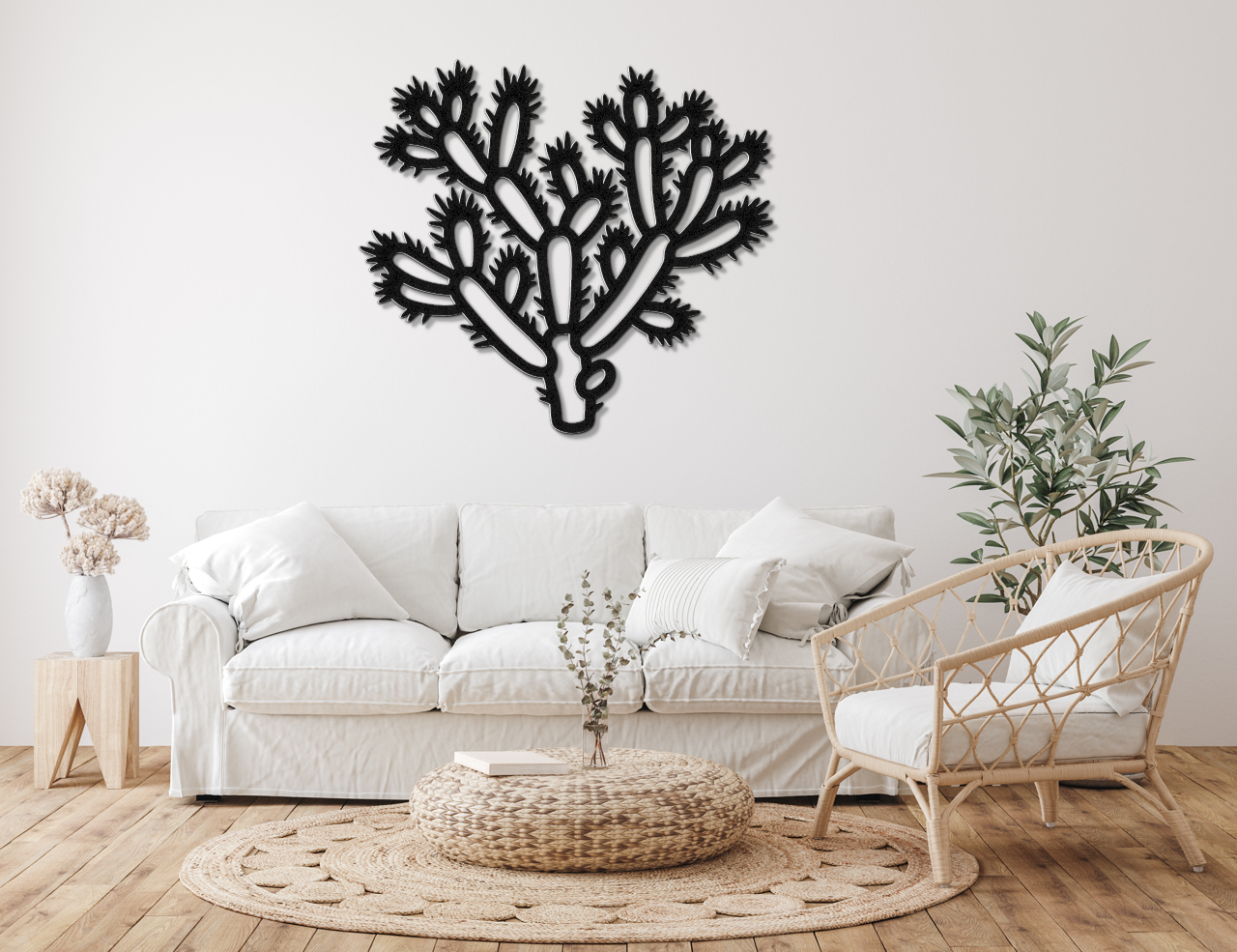 Cholla Cactus Metal Wall Art