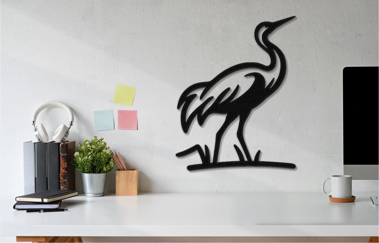 Crane Metal Wall Art