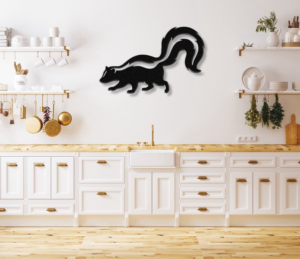 Sneaky Skunk Metal Wall Art