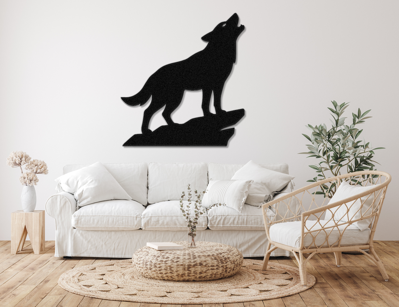Howling Coyote Metal Wall Art