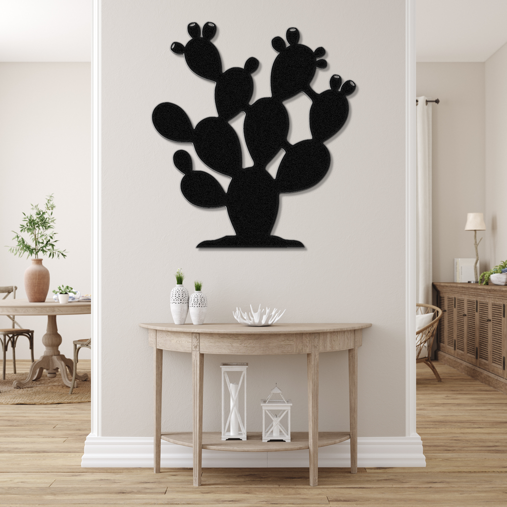 Prickly Pear Cactus Metal Wall Art