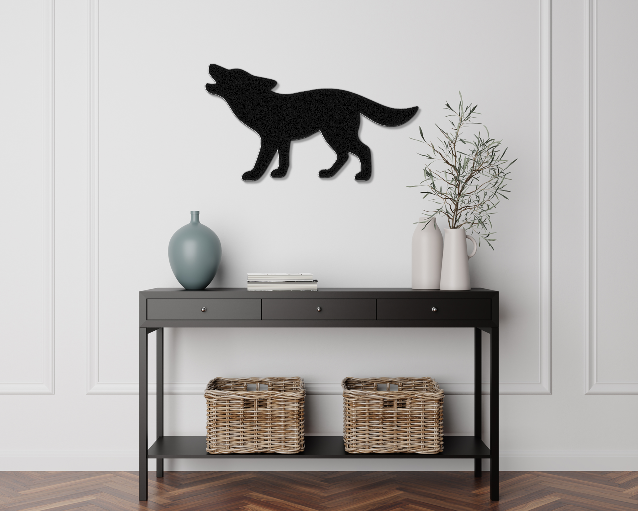 Howling Coyote Metal Wall Art