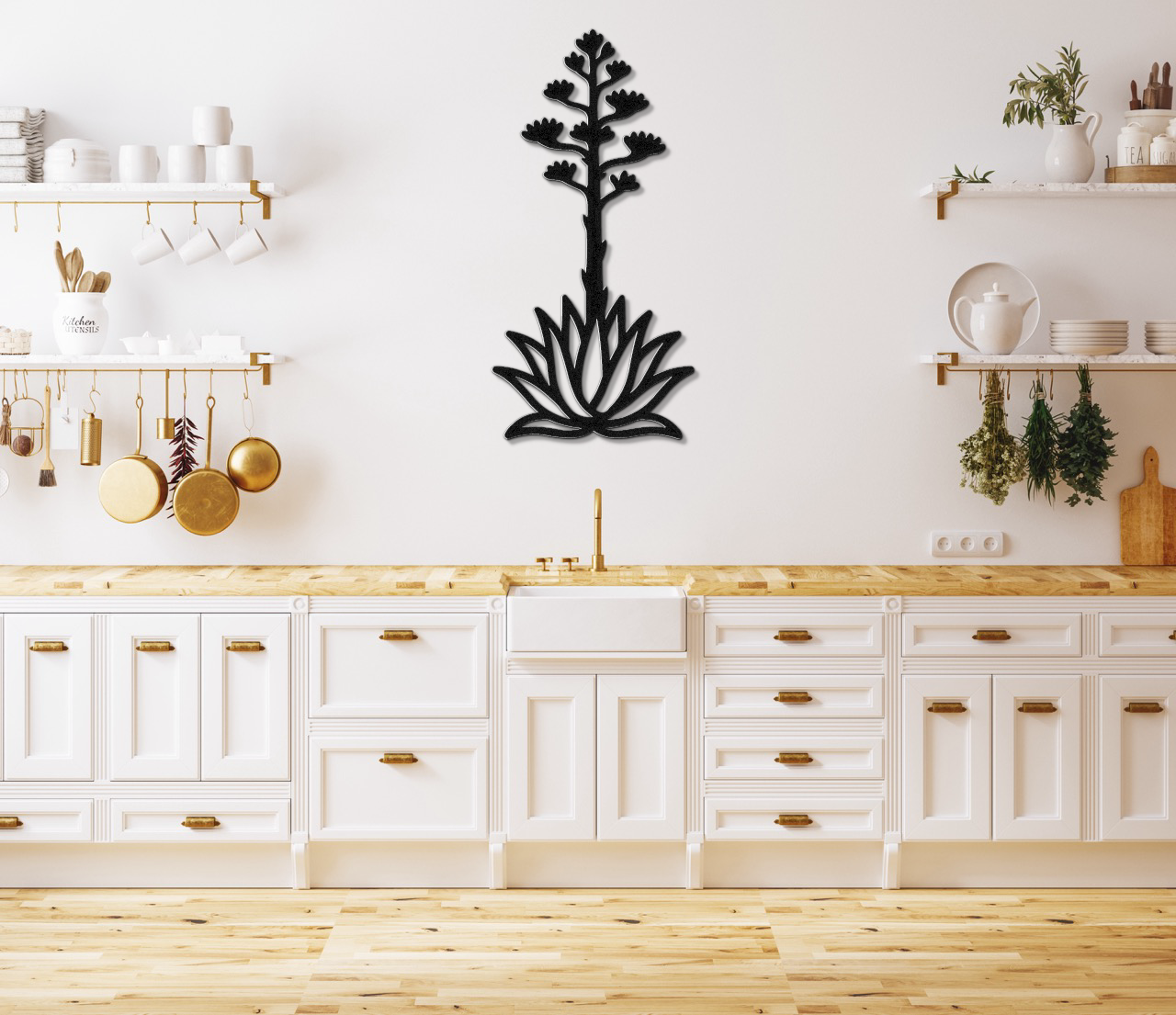 Blooming Agave Metal Wall Art