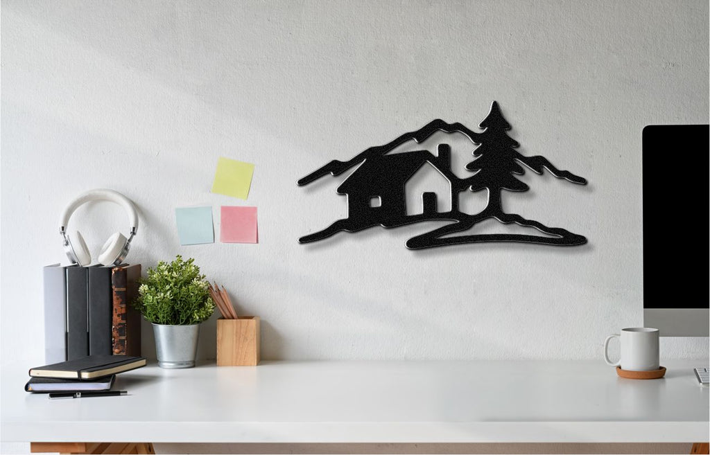 Mountain Cabin Metal Wall Art
