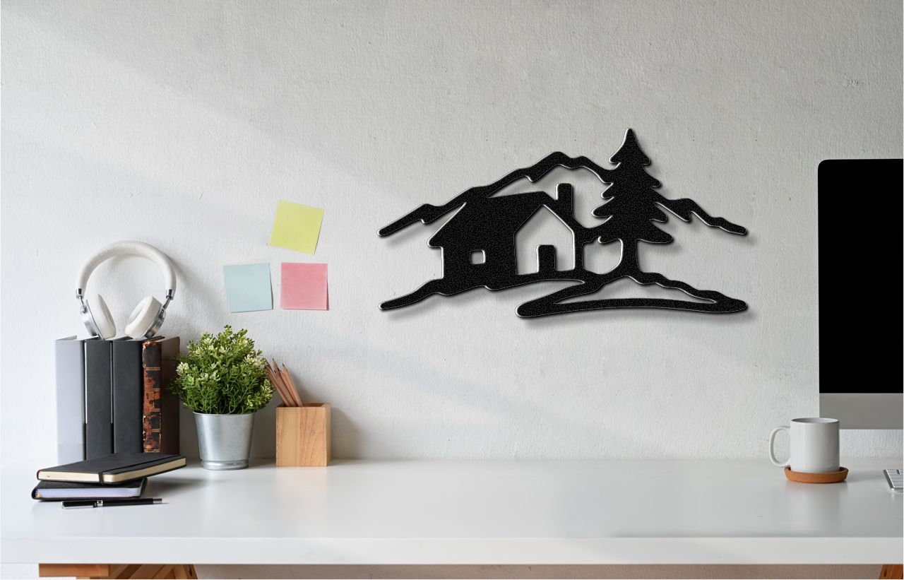 Mountain Cabin Metal Wall Art