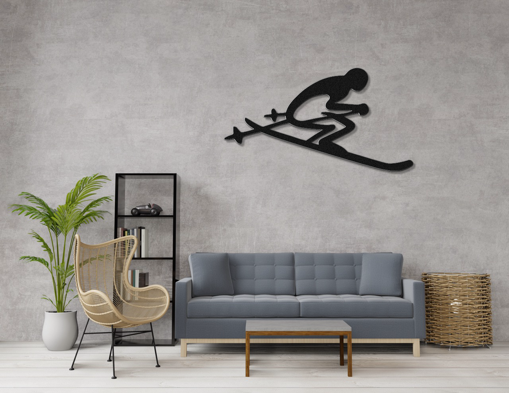 Skiing Metal Wall Art