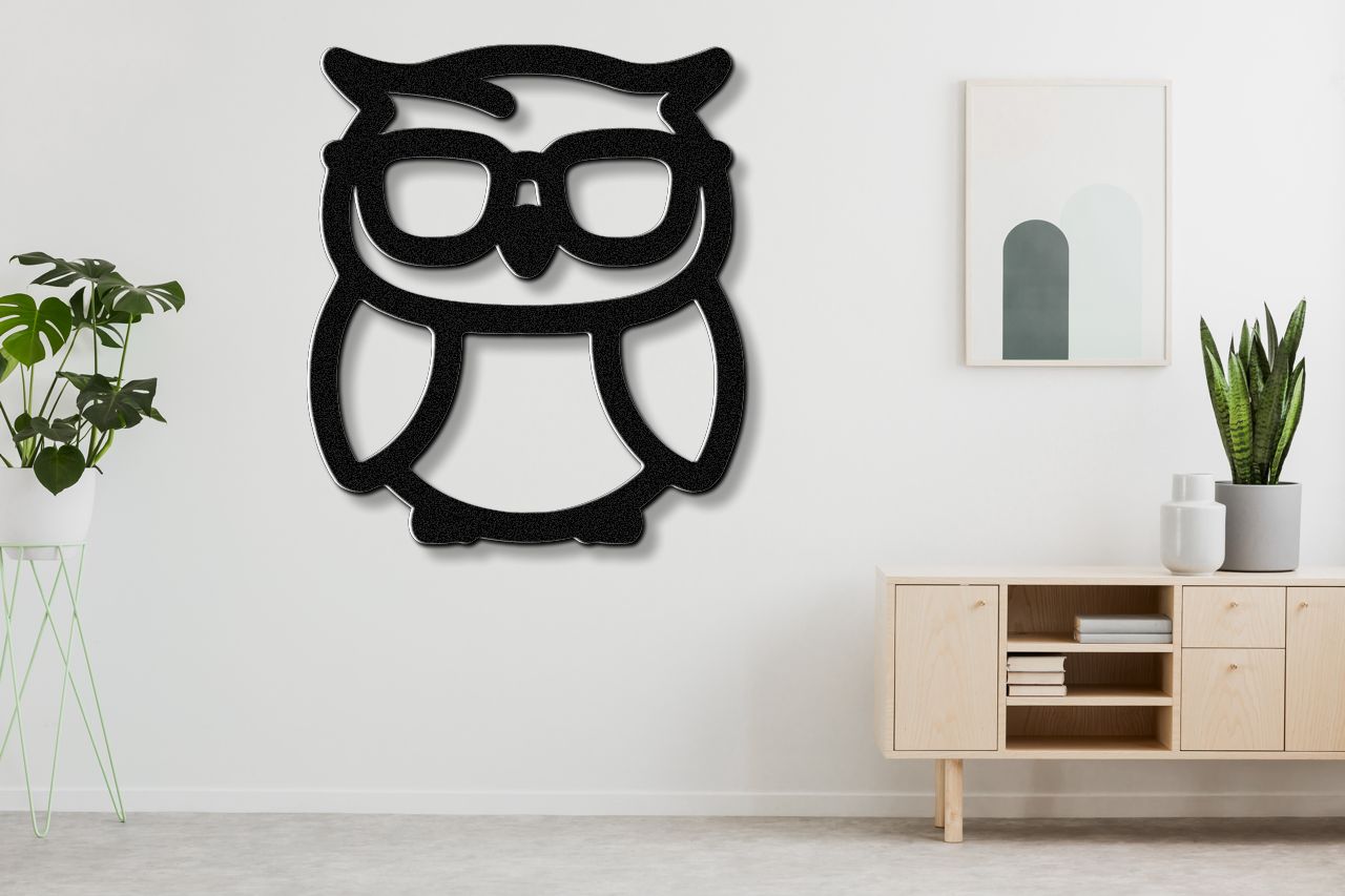 Nerdy Owl Metal Wall Art