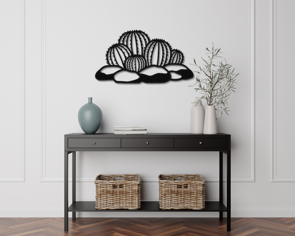 Barrel Cactus Metal Wall Art