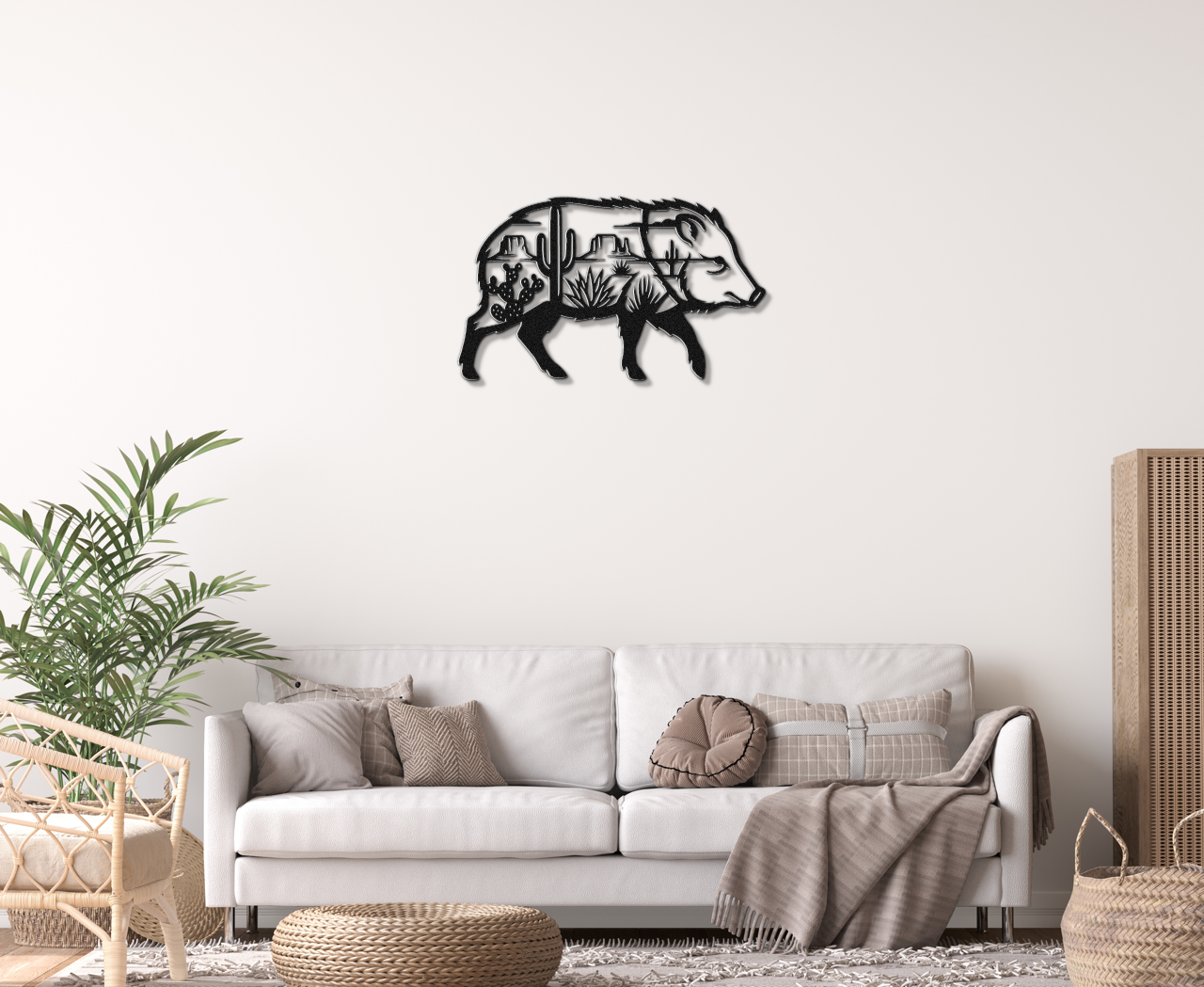 Javelina Desert Metal Wall Art
