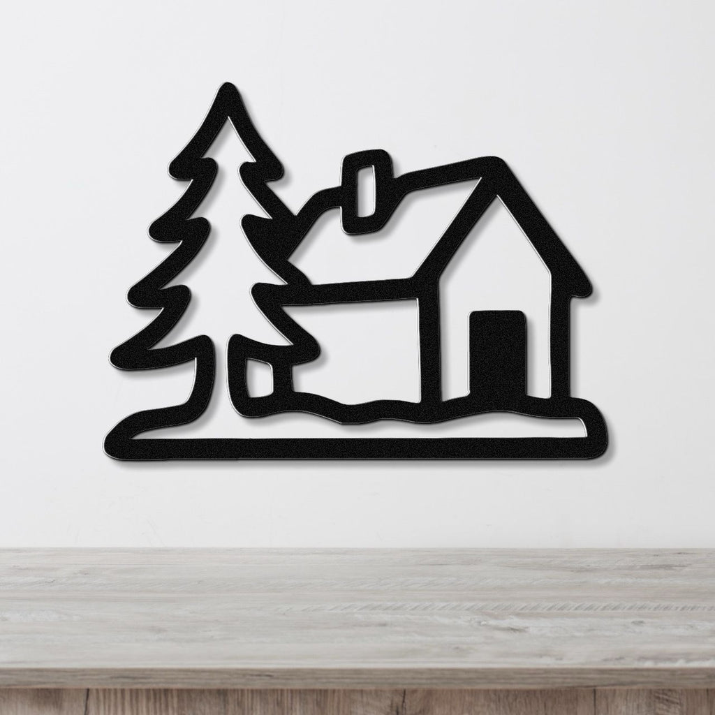 Mountain Cabin Metal Wall Art