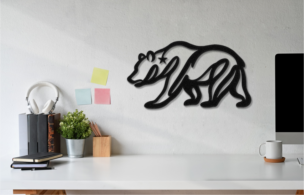 California Bear Metal Wall Art