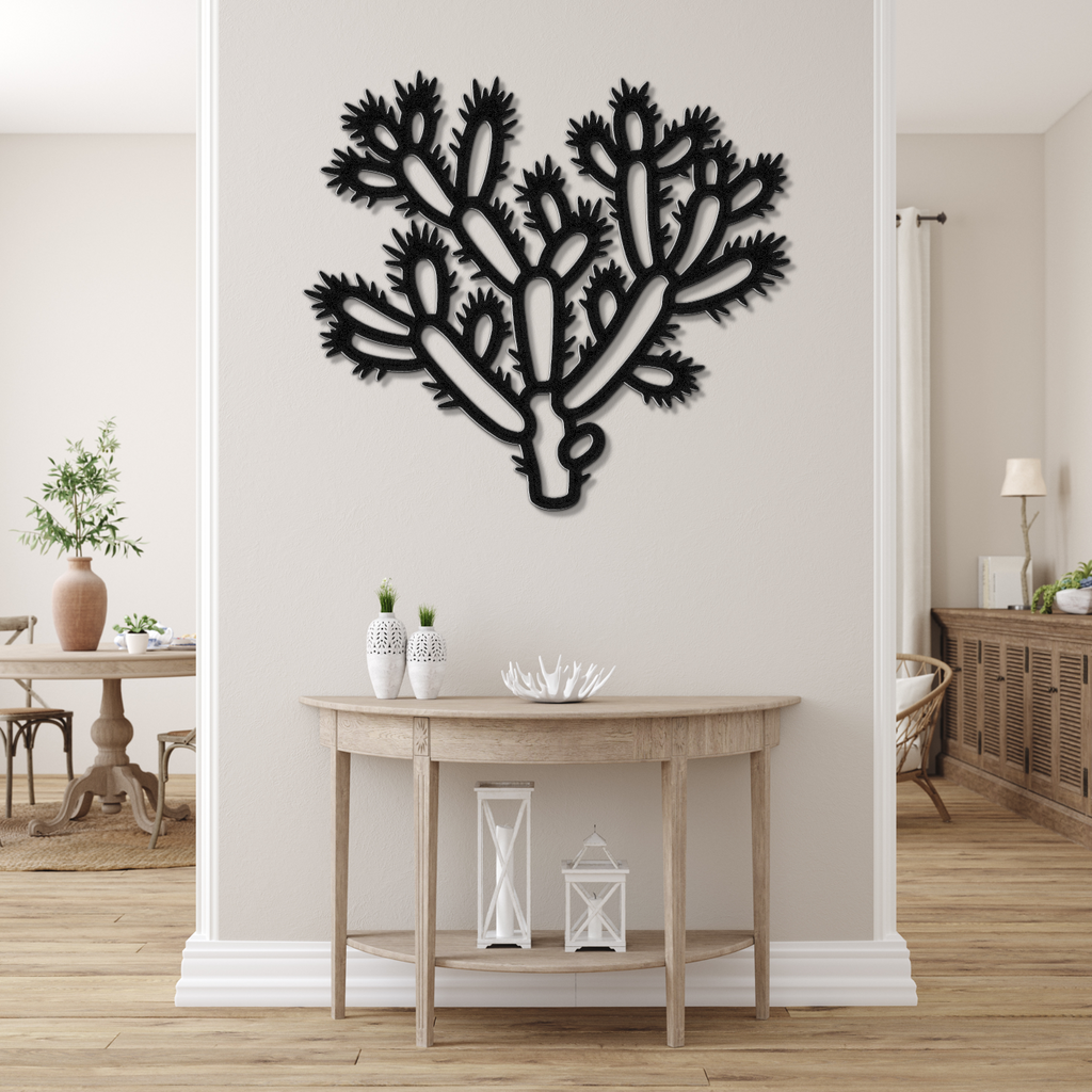 Cholla Cactus Metal Wall Art