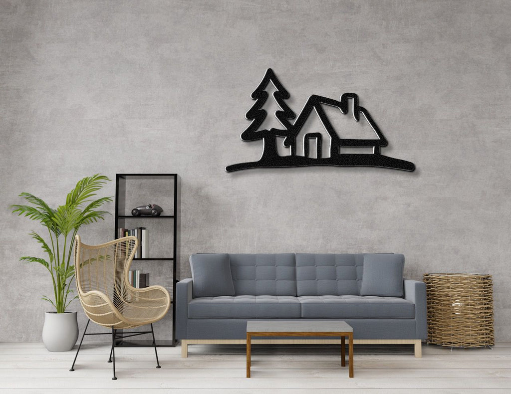 Mountain Cabin Metal Wall Art