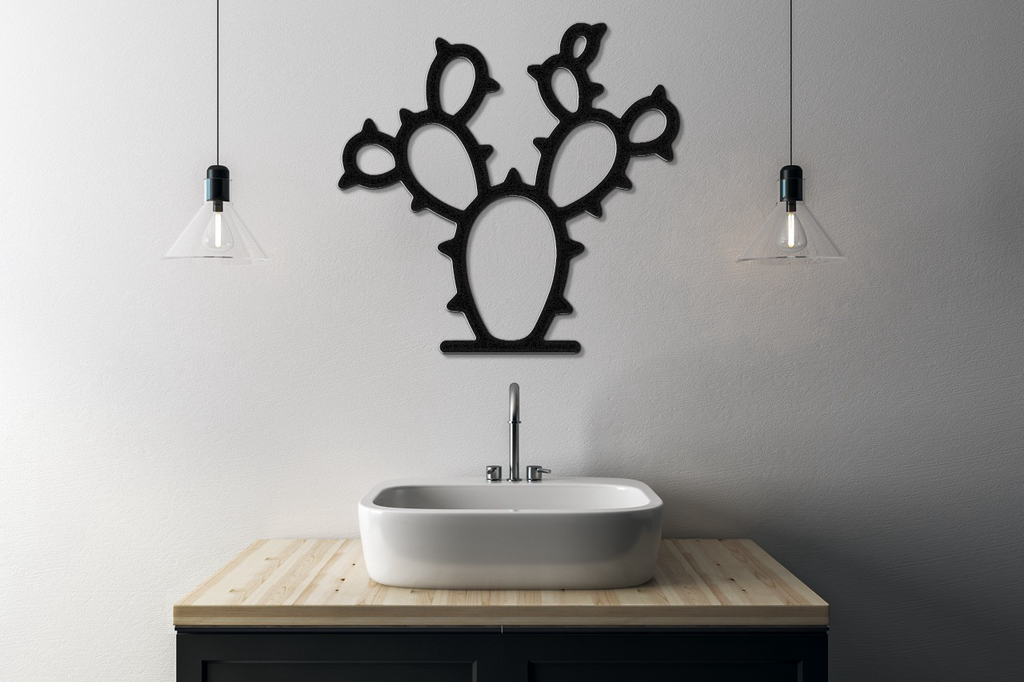 Prickly Pear Cactus Metal Wall Art