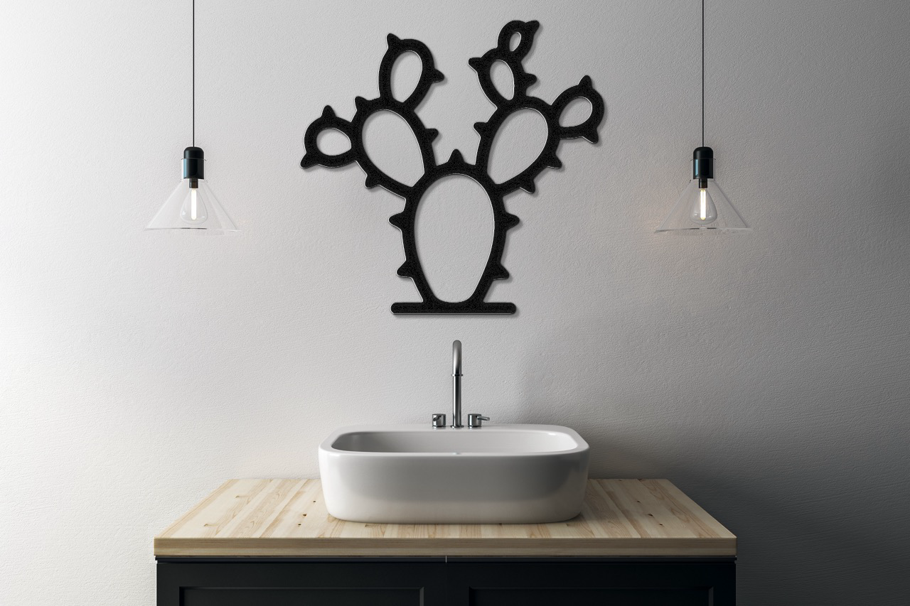 Prickly Pear Cactus Metal Wall Art