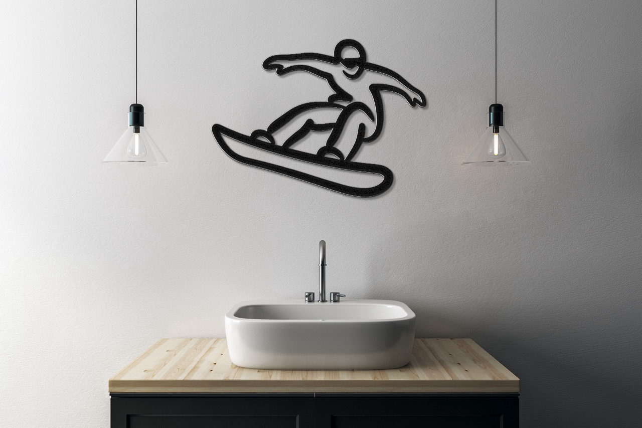 Snowboarding Metal Wall Art