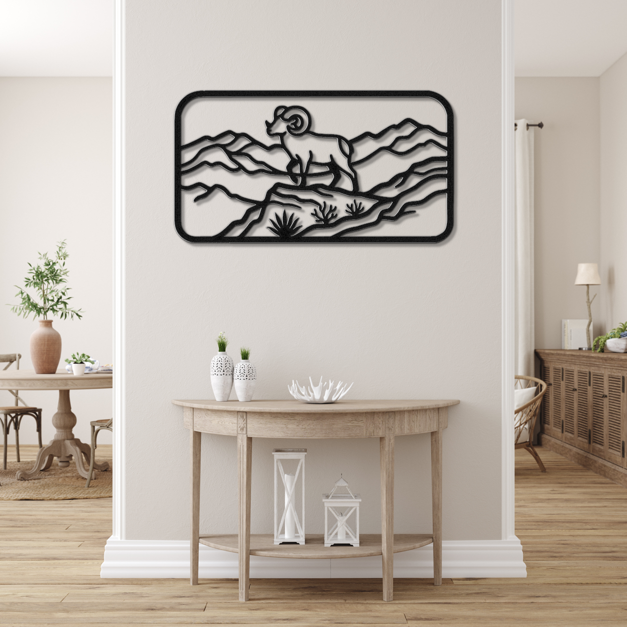 Mountain Bighorn Sheep Metal Wall Art