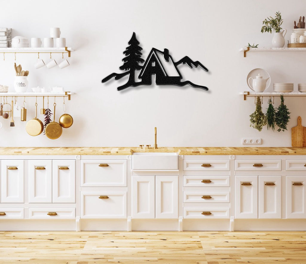 Mountain Cabin Metal Wall Art