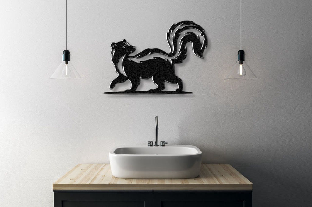 Sneaky Skunk Metal Wall Art