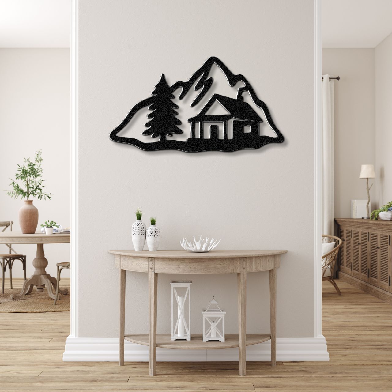 Mountain Cabin Metal Wall Art