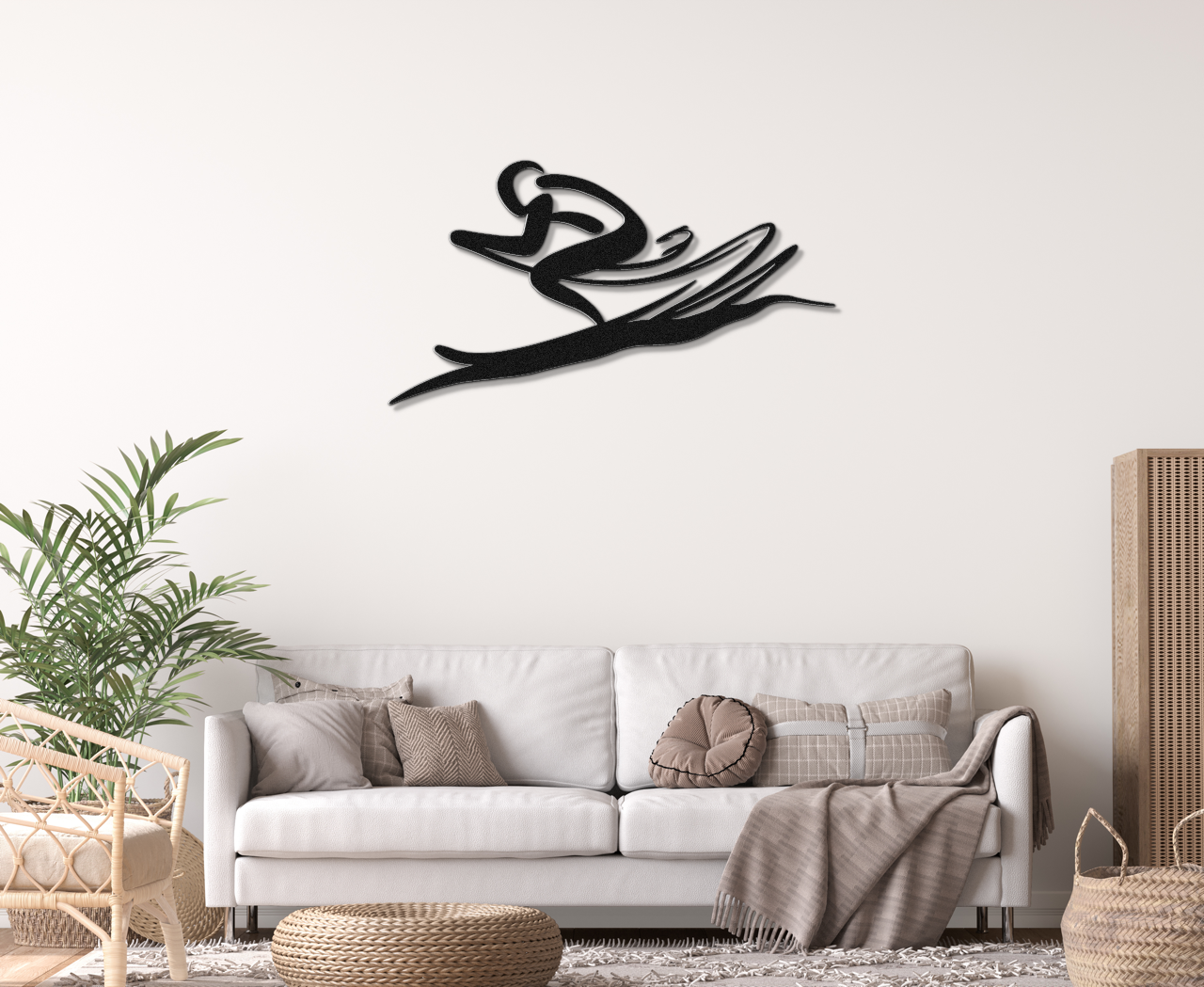 Skiing Metal Wall Art