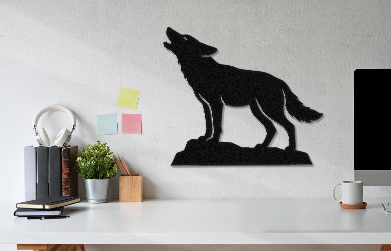 Howling Coyote Metal Wall Art