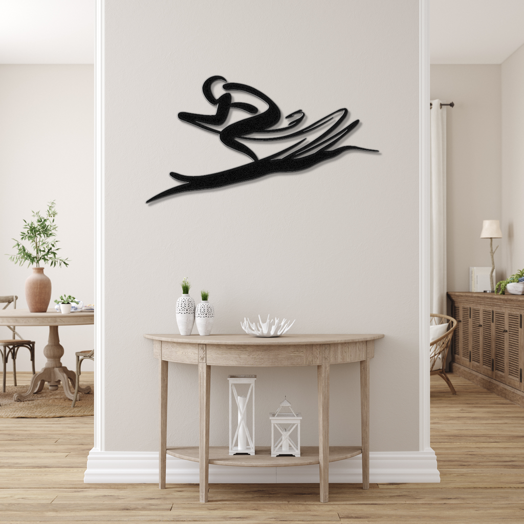 Skiing Metal Wall Art