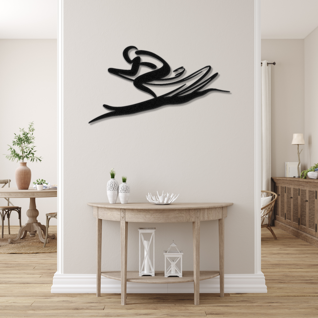Skiing Metal Wall Art