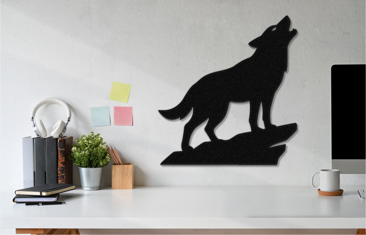 Howling Coyote Metal Wall Art