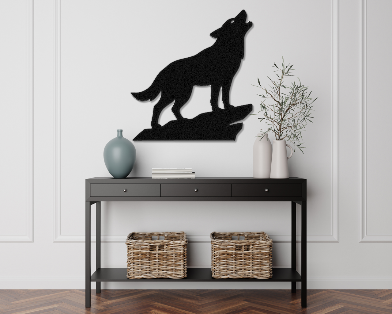 Howling Coyote Metal Wall Art