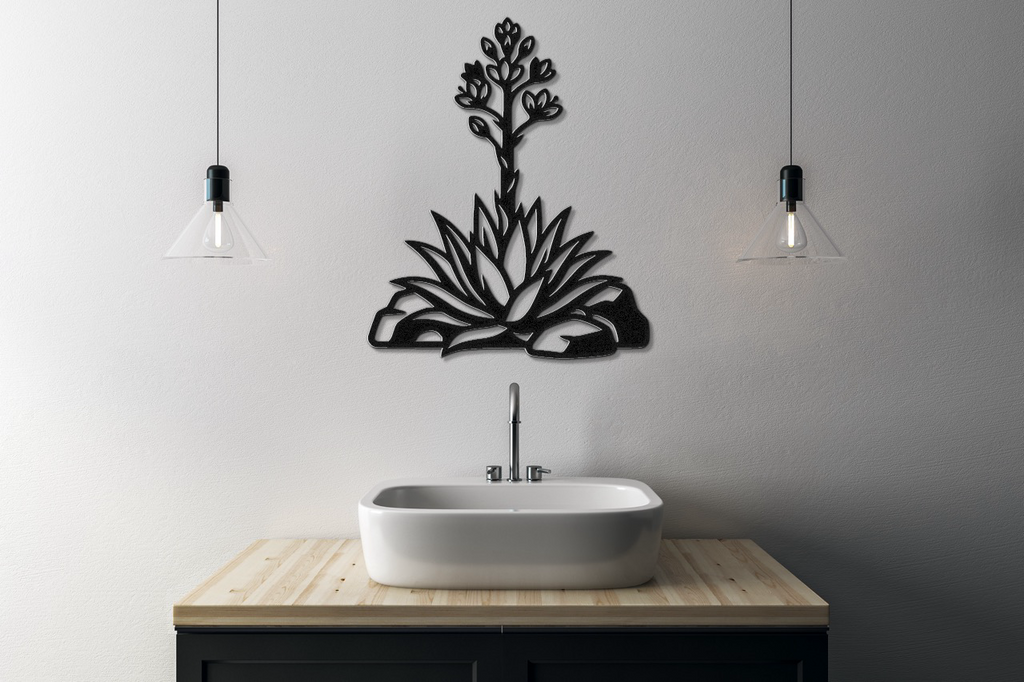 Blooming Agave Metal Wall Art