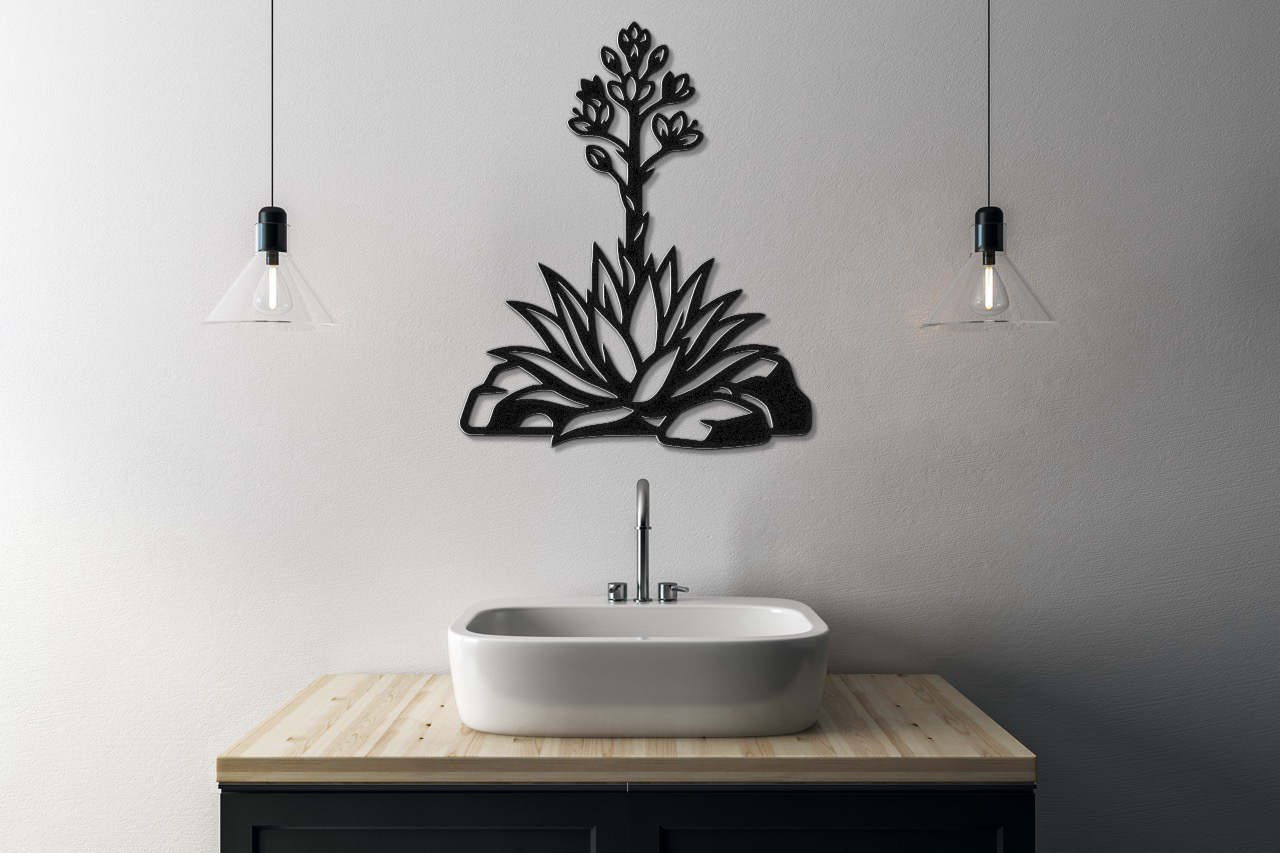 Blooming Agave Metal Wall Art