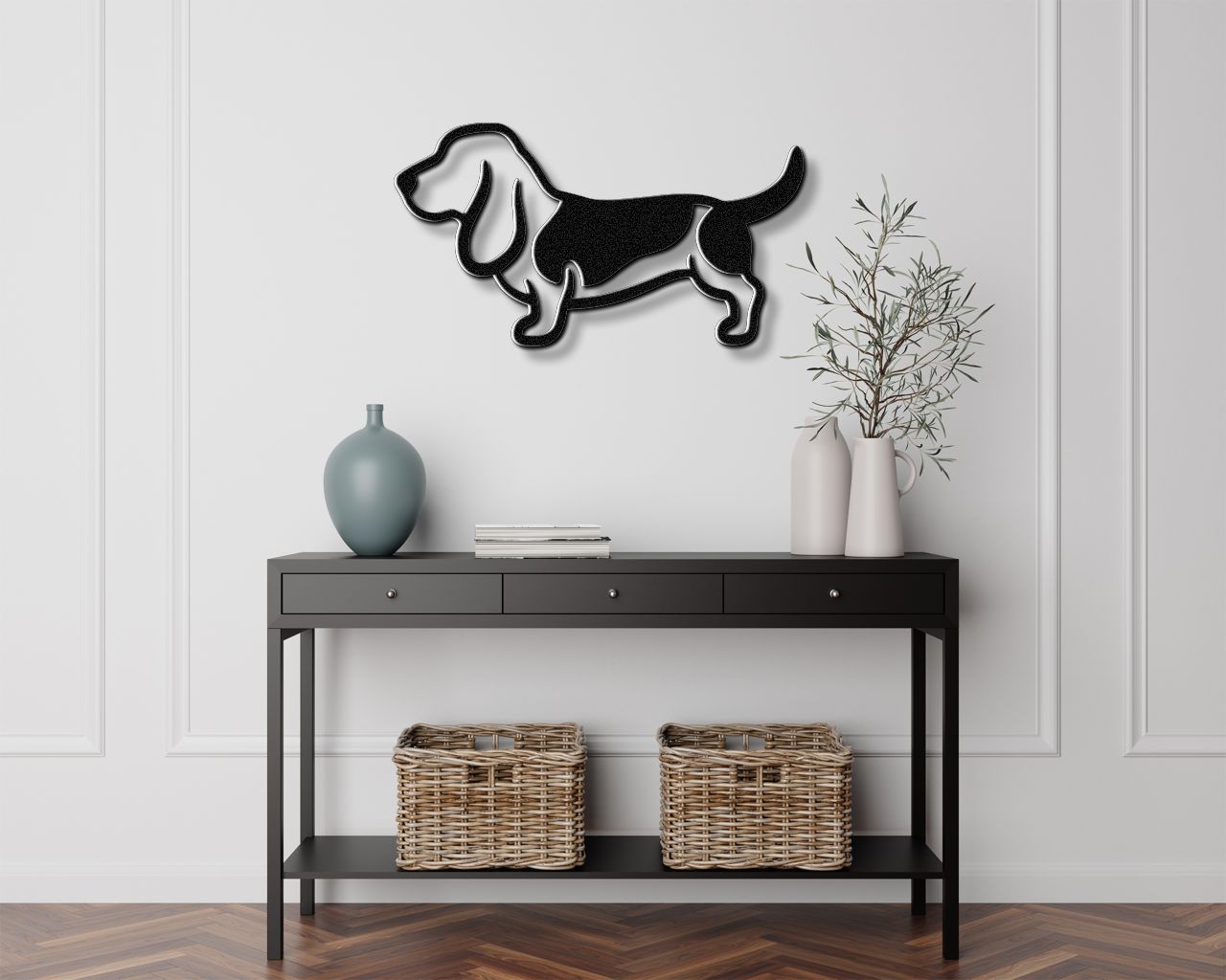 Basset Hound Metal Wall Art