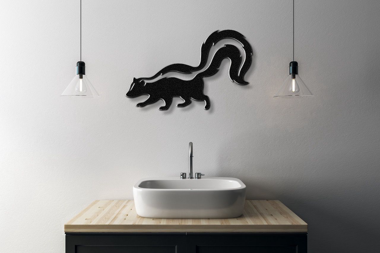 Sneaky Skunk Metal Wall Art