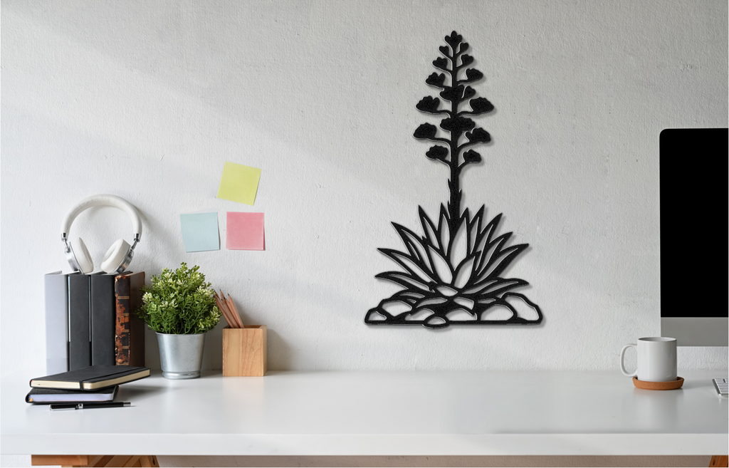 Blooming Agave Metal Wall Art