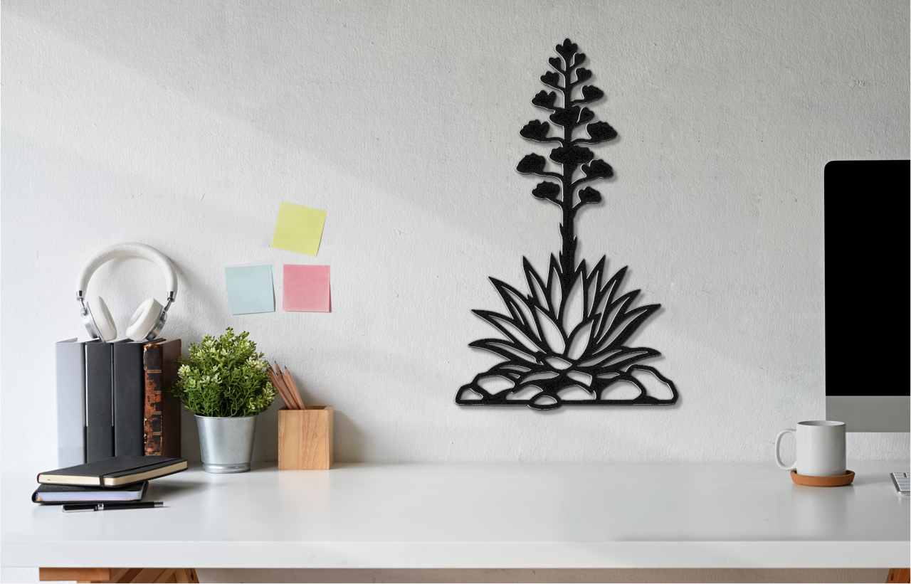 Blooming Agave Metal Wall Art