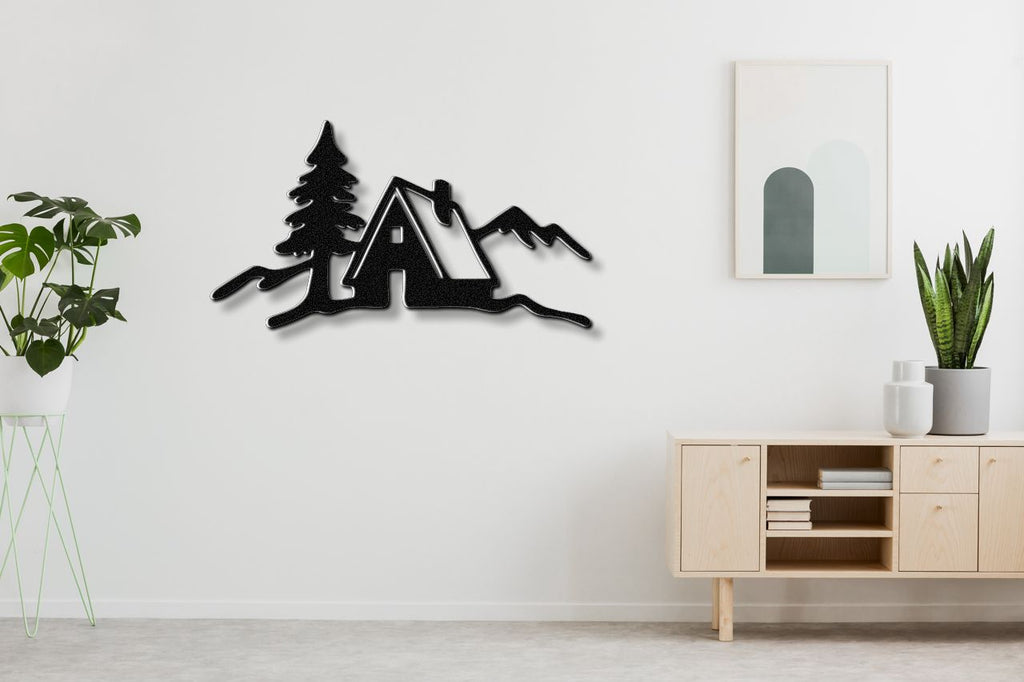 Mountain Cabin Metal Wall Art