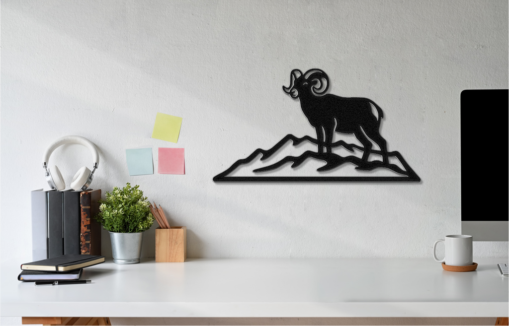Mountain Bighorn Sheep Metal Wall Art