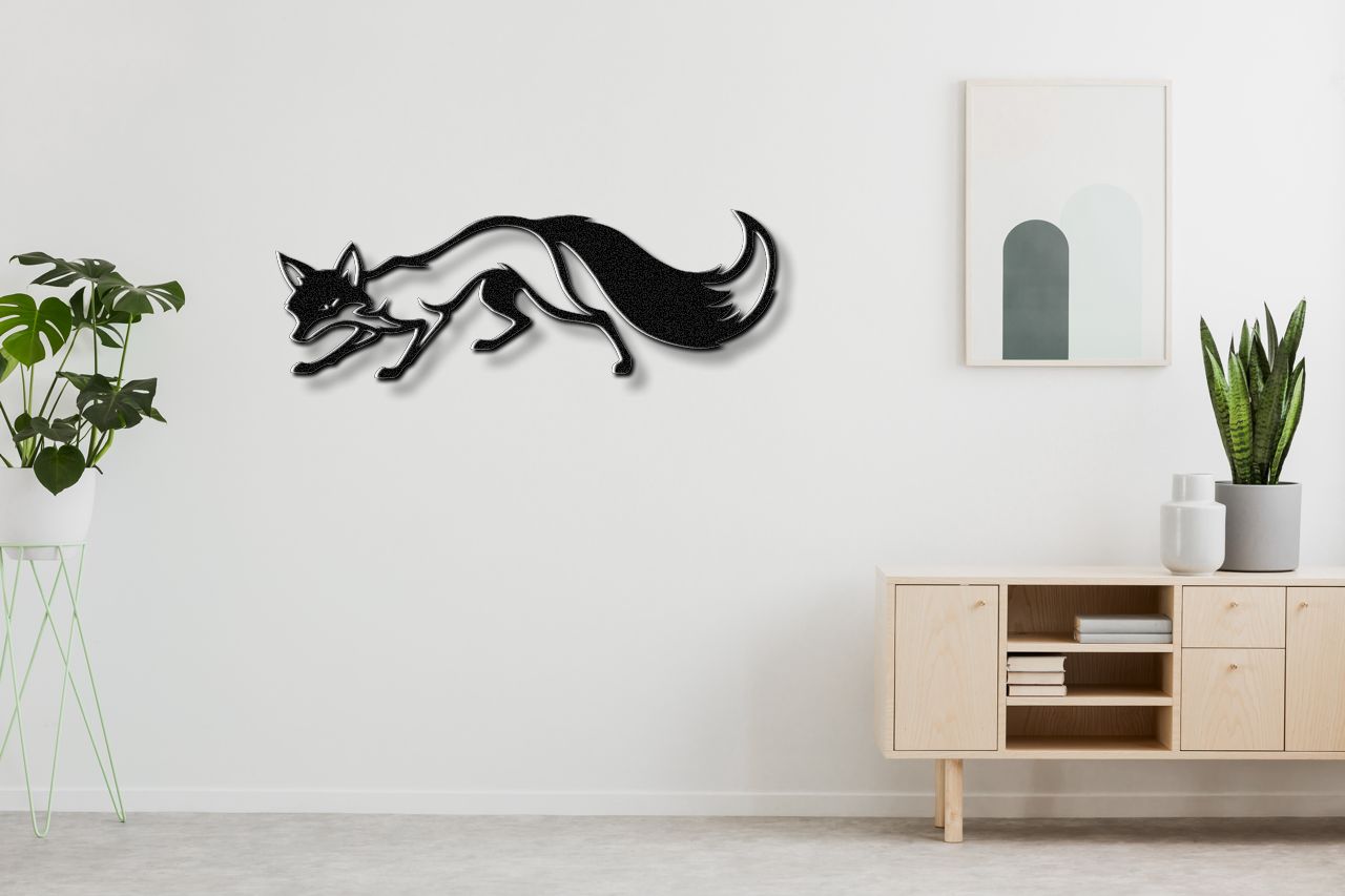 Sneaky Fox Metal Wall Art