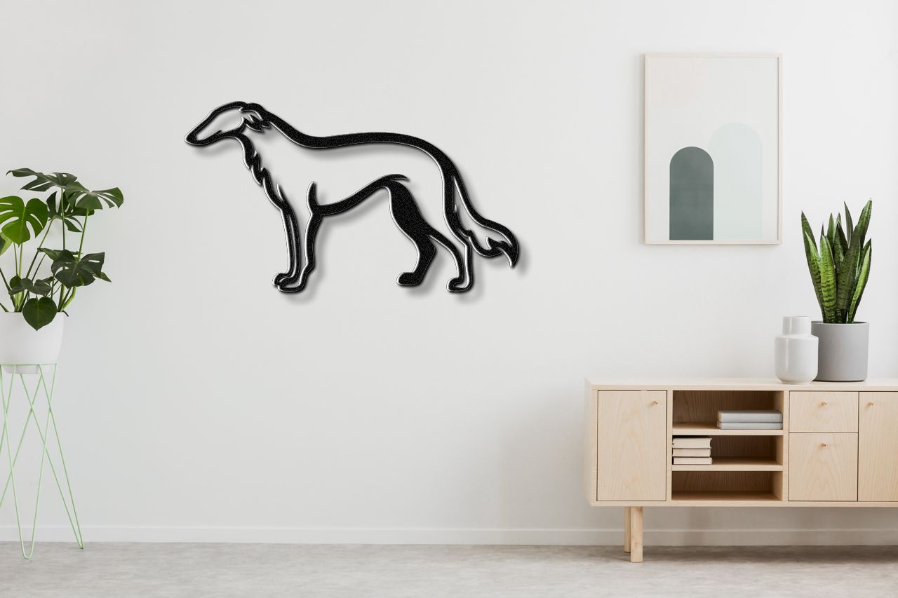 Borzoi Dog Metal Wall Art