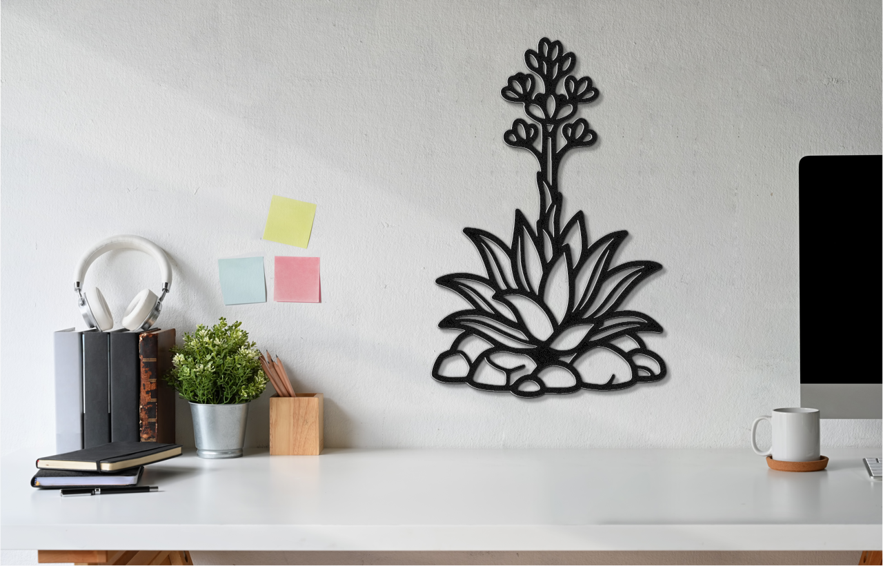 Blooming Agave Metal Wall Art
