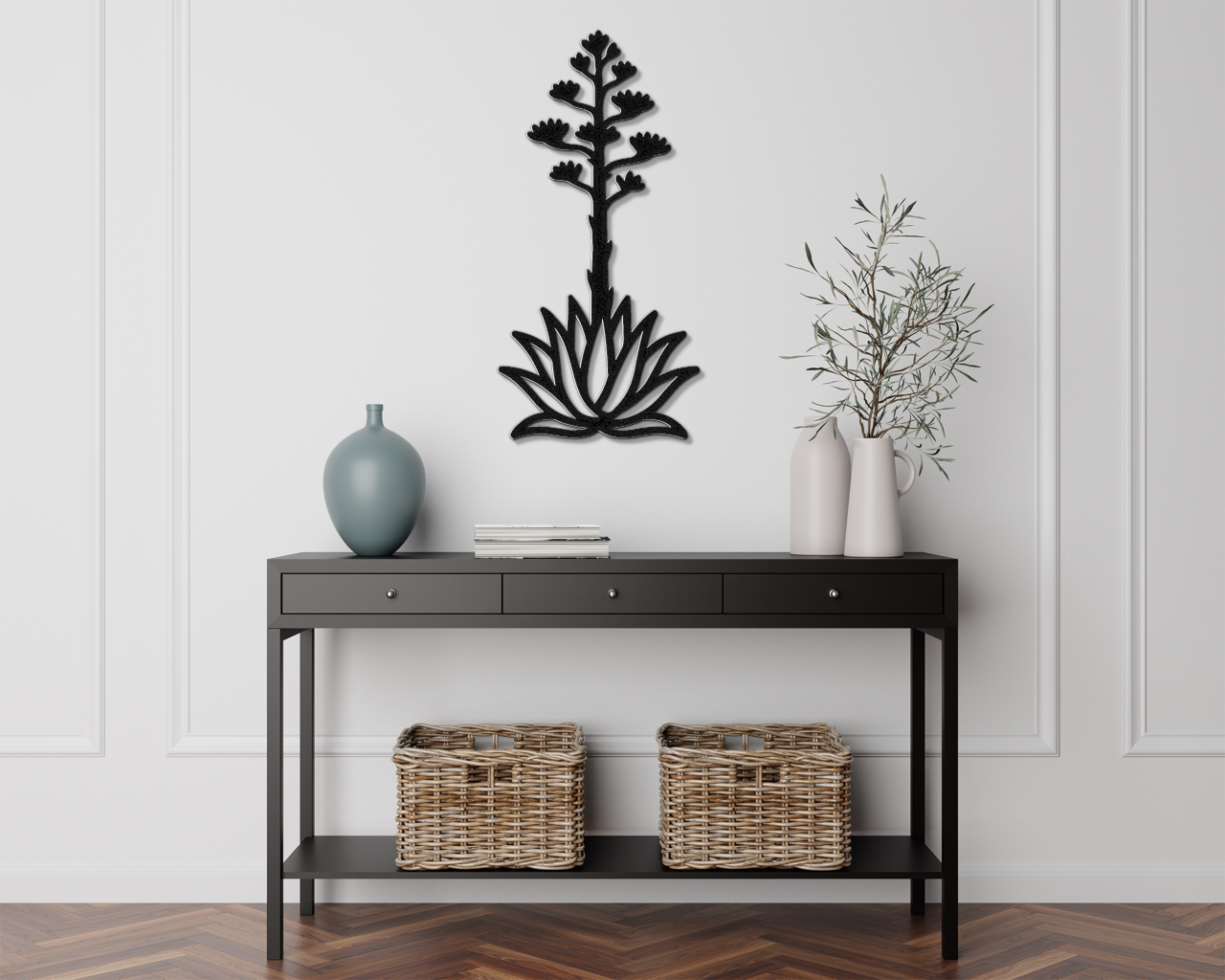 Blooming Agave Metal Wall Art